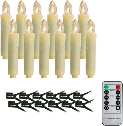 Oneihomm 10 Pcs Timer Window Candles Battery Operated With Remote Control Christmas