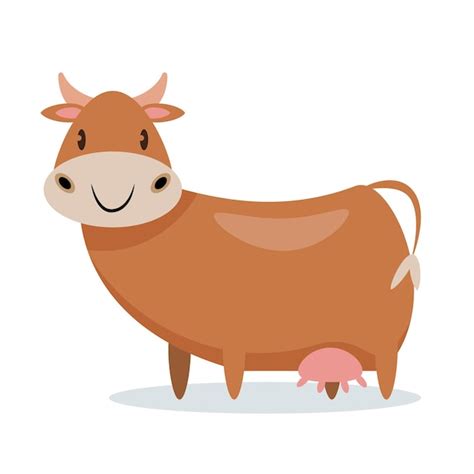 Premium Vector Cow Cartoon Character Vector Illustration