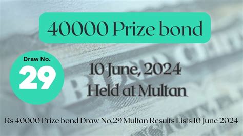 Rs Prize Bond Draw No Multan Results Lists June