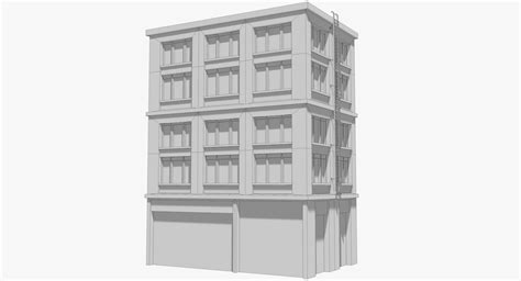 Edificio De Apartamentos Low Poly Modelo D Ds C D Dae Dxf