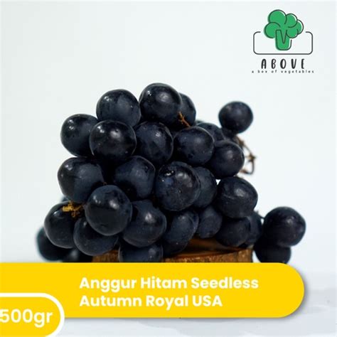 Jual Anggur Hitam Seedless Autumn Royal USA 500g Buah ABOVE