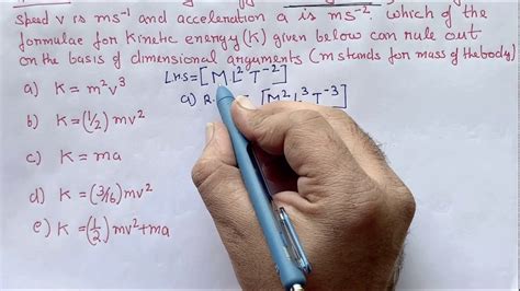 The Si Unit Of Energy Is J Kgm2s 2 That Of Speed V Is Ms 1 And