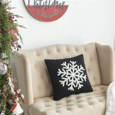 Knit Snowflake Throw Pillow Antique Farmhouse