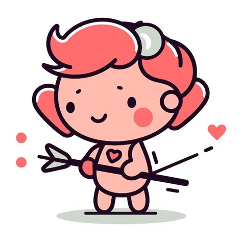 Cupido Arco E Flecha Ilustra O Vetorial Em Estilo De Desenho