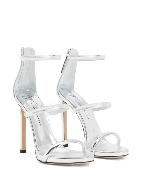 Giuseppe Zanotti Harmony Metallic Strappy Sandals Silver Farfetch