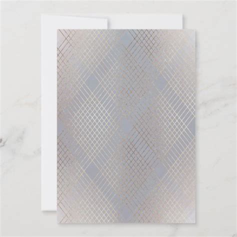 Diamond Geometric Grey Deco Gold Gatsby Wedding Invitation Zazzle