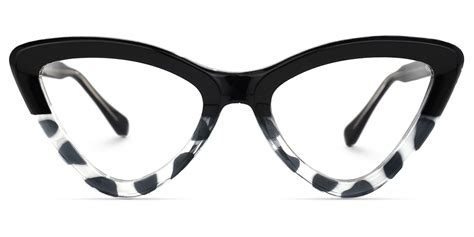 Jeeta Geometric Black Eyeglasses Vooglam