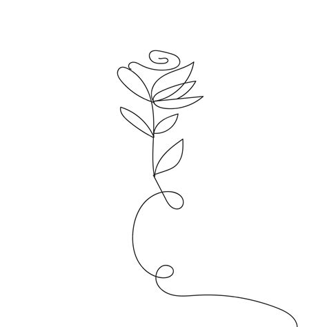 Premium Vector One Line Drawing Minimalist Flower Illustration In