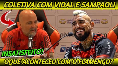 COLETIVA VIDAL E SAMPAOLI APOS EMPATE NUBLENSE 1X1 FLAMENGO