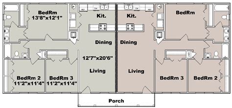 3 Bedroom Duplex S814d 3 Plansource Inc