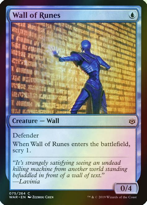 Mtg Wall Of Runes Foil War Of The Spark English Nm Ebay