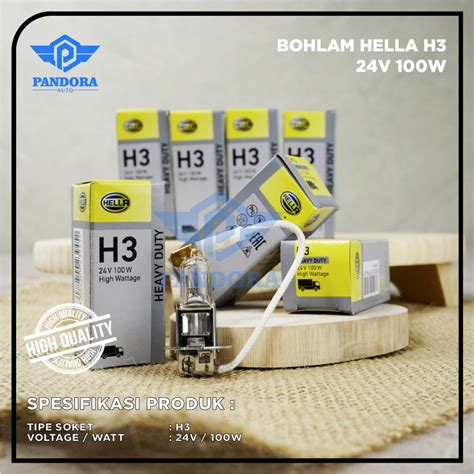 Jual BOHLAM LAMPU HALOGEN HELLA H3 24V 70W ORIGINAL Shopee Indonesia