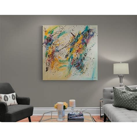 Grand Tableau Abstrait Contemporain Multicolore Format X Cm