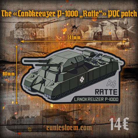 The Landkreuzer P 1000 Ratte PVC Patch Runic Storm