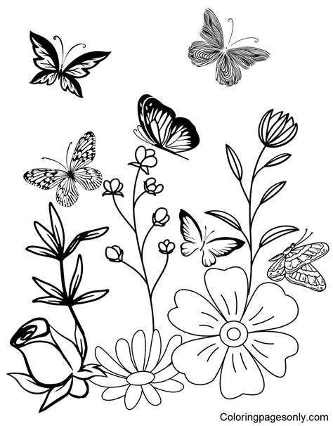 12 Pagine Da Colorare Di Fiori Primaverili ColoringPagesOnly