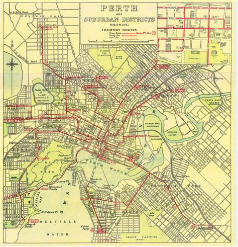 Transit Maps: Historical Map: Perth and Suburban Districts Showing ...