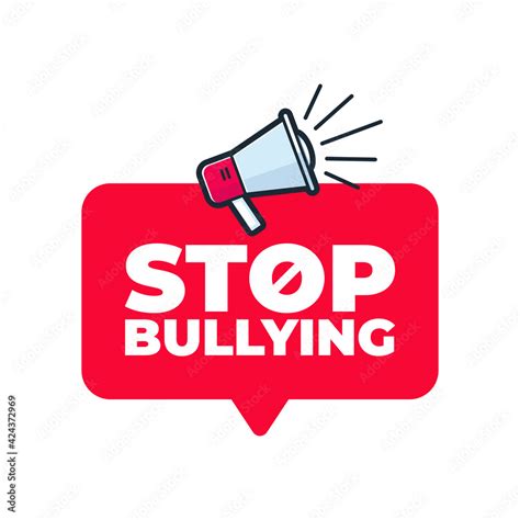 Stop Bullying With Megaphone Badge With Icon Stock Vector Adobe Stock