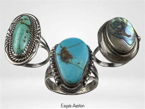 Vintage Native American Sterling Silver Rings Auction