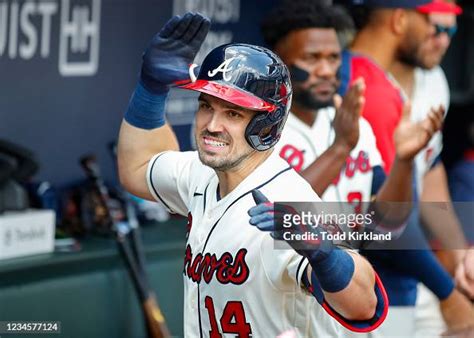 Adam Duvall Of The Atlanta Braves Reacts After Hitting A Two Run Home News Photo Getty Images