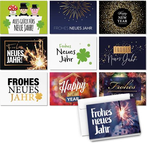 Neujahrskarten Gru Karten Neujahr Silvester Klappkarten Mit