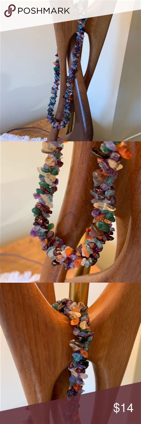 Multi Gemstones Chip Bead Necklace Chip Bead Necklace Gemstone Chip