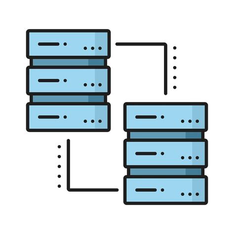 Ícone de cor de armazenamento em nuvem do servidor de rede de base de