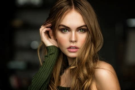 HD Wallpaper Women Anastasia Scheglova Green Eyes Blonde Model