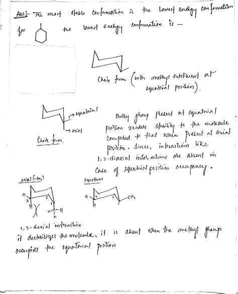 Solved For The Molecule Draw The Lowest Energy Conformation