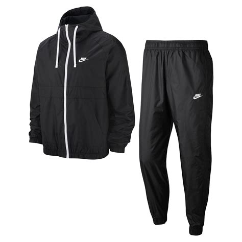 Nike Sportswear Woven Hooded Trainingsanzug Herren Schwarz Weiß