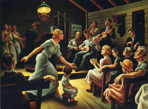 A Painting Of A Group Of People Playing Instruments