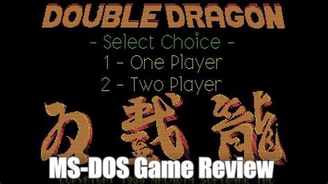 Double Dragon Ms Dos Game Review Youtube