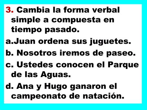 Formas Verbales Simples Y Compuestas Practica PPT