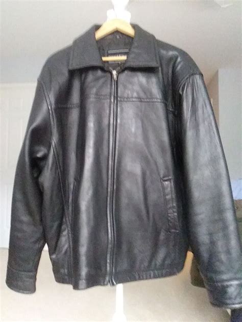 Preswick Moore Leather Jacket Men S Sz XL Black Zip Coat Biker EBay