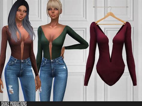 ShakeProductions 233 Bodysuit Sims 4 Sims Sims 4 Clothing