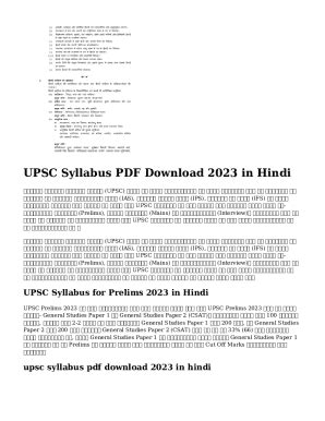 Fillable Online Upsc Syllabus Ias Prelims And Mains Syllabus Pdf