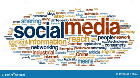 Social Media Word Cloud Stock Photo Image 15229400