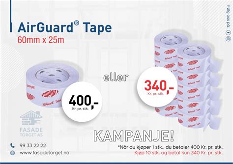 DuPont AirGuard Tape 60mm X 25m 10stk 3400kr FASADE TORGET AS