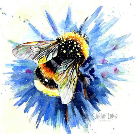 Blaue Hummel Dinky Aquarell Kleine Kunst Montiert Druck Dekor Etsy