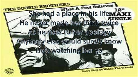 The Doobie Brothers What A Fool Believes Lyrics Youtube