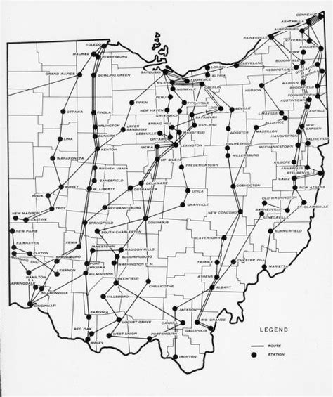 Underground Railroad Ohio Map | World Map Gray