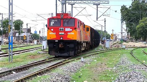 Gandhidham WDG4G Goods Train Beautiful Crossing From Bathinda Rewari