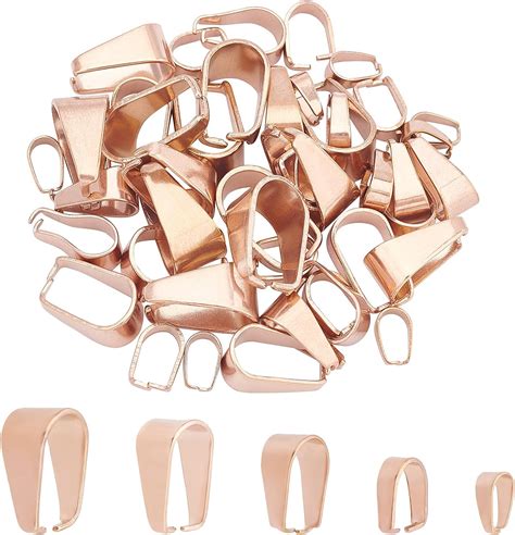 Amazon UNICRAFTALE About 40pcs 5 Sizes Rose Gold Pendant Bails