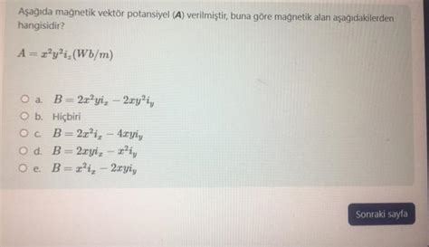 Solved The magnetic vector potential (A) is given below, | Chegg.com