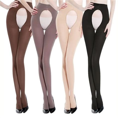 Doiaeskv Plus Size Women Tight Open Crotch 120d Autumn Winter Warm