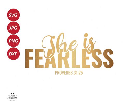 She Is Fearless Svg Proverbs 31 25 Svg Bible Verse Svg Etsy