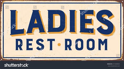 Vintage Metal Sign Ladies Rest Room Stock Vector Royalty Free 413349034