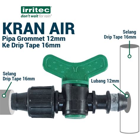 Jual Kran Valve Pipa Grommet Ke Selang Drip Tape Mm Irritec Shopee