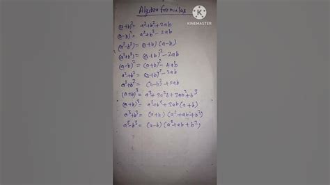 Algebra All Formulas Ll Algebra Sutra Ll Bijganit Ke Formula Ll