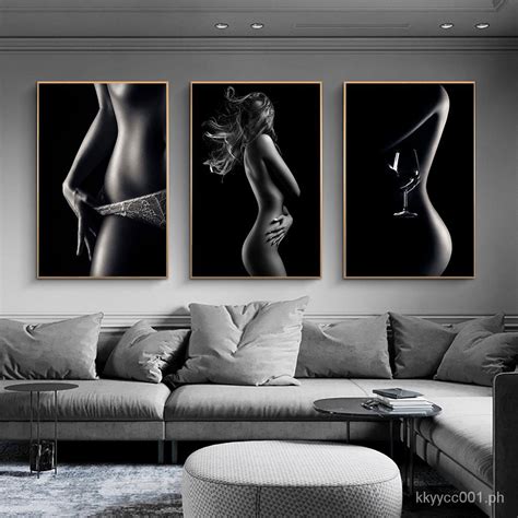 Hot Figure Poster Sexy Naked Art Print Black White Photography Canvas Painting Women S Wall