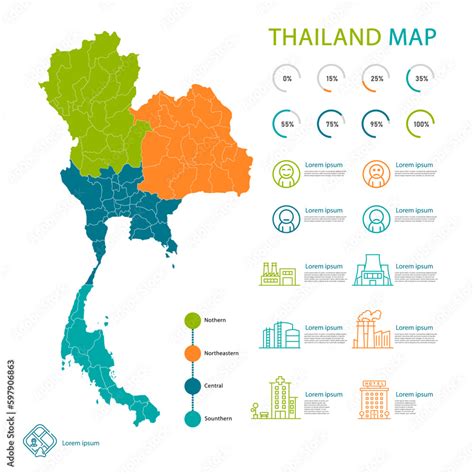 Thailand Map And Infographic Of Provinces Political Maps Of Thailand